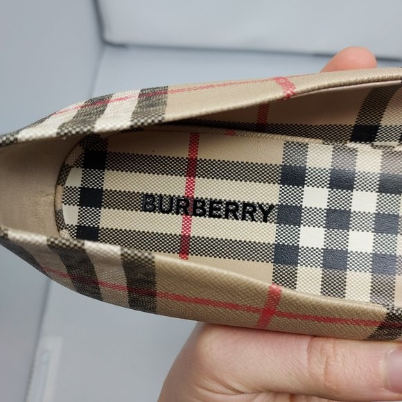 Burberry Joy Vintage Check Archive Beige Ballerina Flat Shoes - Picture 7 of 12